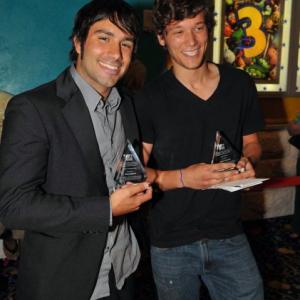 Josiah Lipscomb and Levon Mergian with their awards at the Orlando 24 hr Film Festival