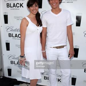 Actor Josiah Lipscomb and Kiley Hannon attend Cadillac fragrance celebrity white party introducing Kenneth Monroe at Style Lounge on June 29 2010 in Studio City California