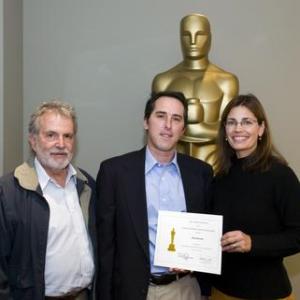 The Academy of Motion Picture Arts and Sciences' Nicholl Fellowships in Screenwriting - receiving Finalist certificate at a luncheon at the Academy hosted by the Nicholl Committee. Pictured is Michael Raymond (center), writer of 