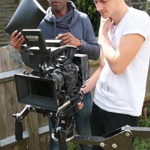 Eke Chukwu and Cinematographer Aaron Rogers on set of Zoe and the Astronaut