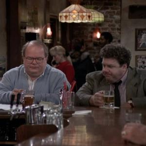 Still of George Wendt and Paul Willson in Cheers 1982