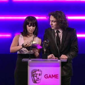 Hollyoaks Stars' Ashley Margolis and Jessica Fox presenting at the event of BAFTA Video Game Awards (2012)