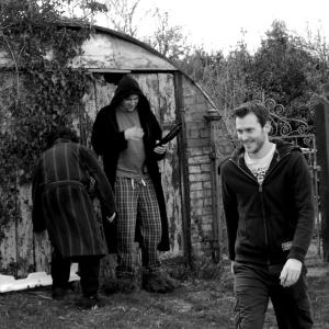 Tudley James on the set of Granny of the Dead aka Craig T James with Tom Barker and Ricky Valentine