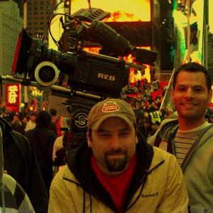BTS of the movie Tick Tock in Times square