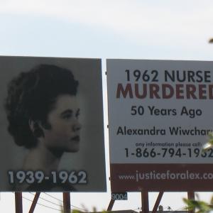 Another Billboard we put up on her 50th Anniversary of her Death. www.justiceforalex.com
