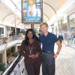 With Fitness Made Simple ad after book signing in Tysons Corner Mall in Washington DC
