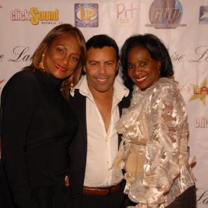 Santiago with sisters Debra and Elouise Laws of the talented musical Laws family. Taken at the African American FireFighter's Museum fund raiser