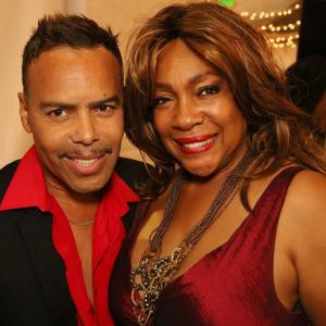 with Mary Wilson from the Supremes at Oscar Party in Beverly Hills