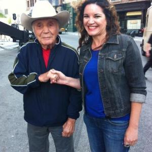 Denise Vasquez With Jake Lamotta On The Set Of The Bronx Bull
