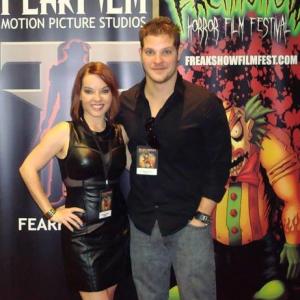 Keri Maletto with Jeremy Palko at the Red Carpet Awards show for the Freakshow Film Festival in Orlando FL