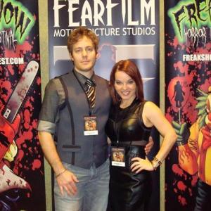 Keri Maletto and her husband, Chris Giles (sound mixer) at the Red Carpet Awards show for the Freakshow Film Festival in Orlando, FL