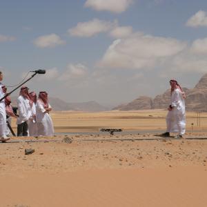 On location for 'Footsteps in Arabia' at the Wadi Rum Desert, Jordan.
