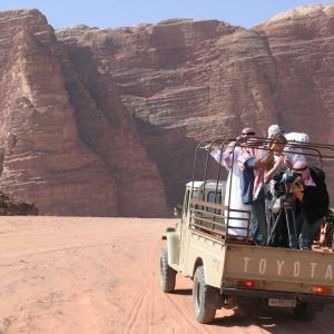 On location for Footsteps in Arabia at the Wadi Rum Desert Jordan
