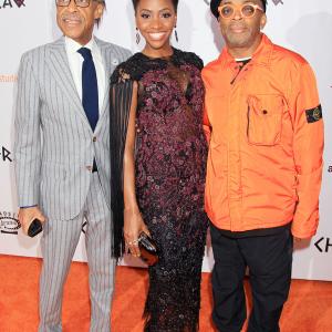 Spike Lee Al Sharpton and Teyonah Parris at event of ChiRaq 2015