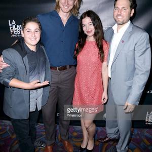 Actor John Roohinian producer Nick Cimiluca actress Amy Sanders and director Christopher Chambers attend the Aram Aram screening during the 2015 Los Angeles Film Festival at Regal Cinemas LA Live on June 14 2015 in Los Angeles California