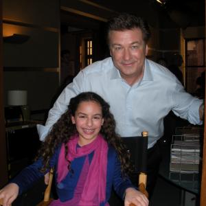 Carly with Alec Baldwin on the set of 30 ROCK