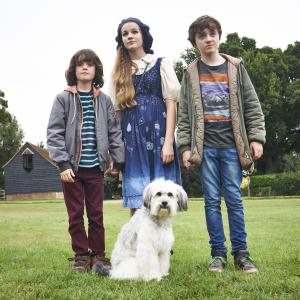 Still of Izzy MeikleSmall Spike White Malachy Knights and Pudsey in Pudsey the Dog The Movie 2014