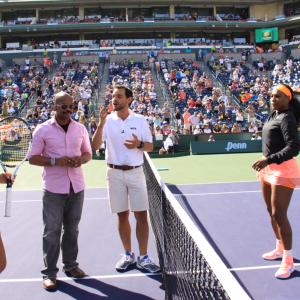 Andre Gordon on the court for the Serena Williams match