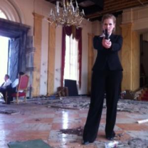 Ginger Cerio as Secret Service Agent on set of Olympus Has Fallen