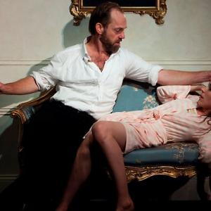 Hugo Weaving and Geraldine Hakewill in Les Liaisons Dangereuses Sydney Theatre Company 2012