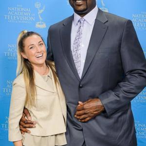 Liana Werner-Gray and Shaquille O'Neal at The National Academy of Television Arts & Sciences NYC.