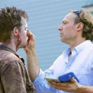 Greg Nicotero applying last minute touches on AMC's The Walking Dead