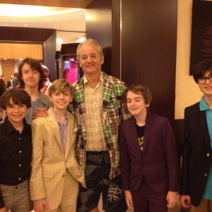 Gabe with Bill Murray and part of troop 55 from Moonrise