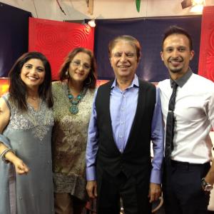 TV LegendsSahira And Rahat Kazmi with their son Ali Kazmi and his cohost nazish Hosting One Central on TVONE Canada