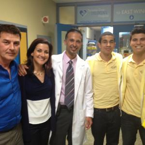 On set with amazing cast of Canadian super show Degrassi season 13 as Dr MOhammed