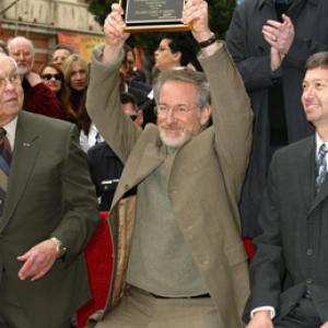 Mike Myers, Steven Spielberg and Johnny Grant