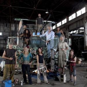 The Colony Season 1 Production Still with Cast