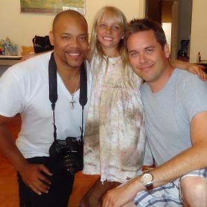 Troy Price, Steve Whelan and Julianna Damm during filming of A Wish Your Heart Makes.