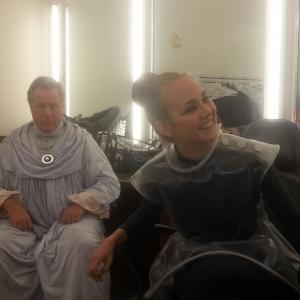 Katherine with John Heard On the set for One More Day