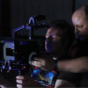 Matthew Marshall working with Jeremy Peters during production of short film 