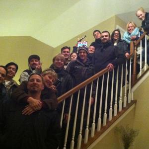 Thats a wrap! Crew and cast members at our midnight wrap at the lovely home of Gary  Amy