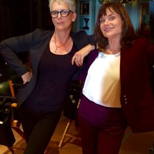 On set with Jamie Lee Curtis for Scream Queens