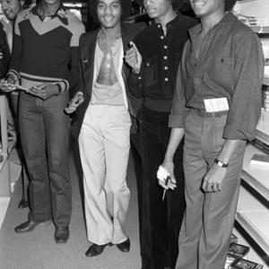 Jackie Jackson Marlon Jackson Michael Jackson and Randy Jackson The Jacksons InStore Album Promotion 1978 Freeway Records  Los Angeles