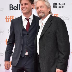 Actors Jeremy Irvine and Michael Douglas attend 'The Reach' premiere during the 2014 Toronto International Film Festival at Princess of Wales Theatre on September 5, 2014 in Toronto, Canada.