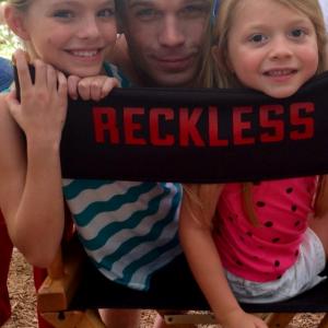 Isabel on the set of Reckless with Cam Gigandet and Chloe P