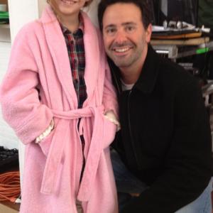 Isabel with director Brian Herzlinger on the set of Finding Normal.