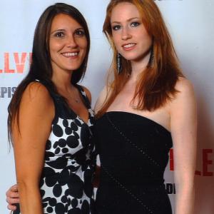Holly Stevens, with actress Sarah Kelly, at the Smallville 200th Episode Party, Vancouver, British Columbia, Canada