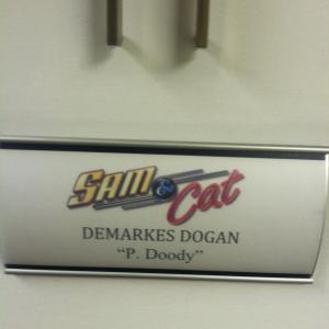 Name Plate on Dressing Room Door on set of Sam & Cat