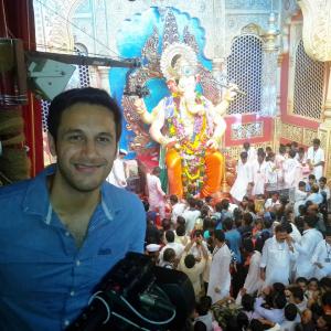 Danny Sura  Behind the scenes picture on location of an episode of Spirit of India The Festivals Covering the Ganesh Chaturthi celebrations