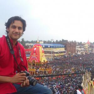 Danny Sura  Behind the scenes picture on location of an episode of Spirit of India The Festivals Covering the Rath Yatra celebrations