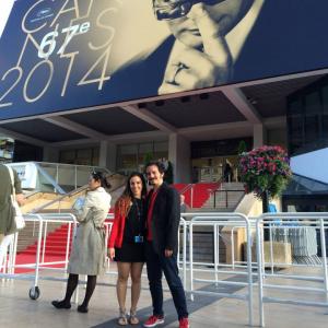 Director Isaac Ezban with his wife and producer Miriam Mercado before presenting THE INCIDENT at Cannes Film Festival (2014)