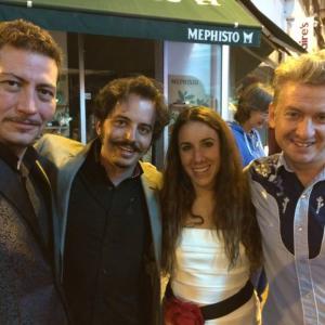 Isaac Ezban (director, THE INCIDENT), Miriam Mercado (producer, THE INCIDENT), Pablo Guisa Koestinger (associate producer, THE INCIDENT, and co-founder of Morbido Film Fest) and Tim League (co-founder of Alamo Drafthouse and Fantastic Fest), Cannes 2014