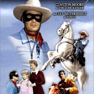 Clayton Moore, Bonita Granville, Jay Silverheels and Beverly Washburn in The Lone Ranger (1956)