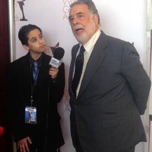 With Francis Ford Coppola at the Writers Guild Awards interviewing for Teens Wanna Know!