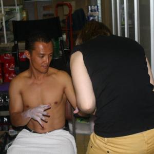 Khanh Trieu during makeup session for film Convenience World Premiere at Busan International Film Festival 5 October 2012