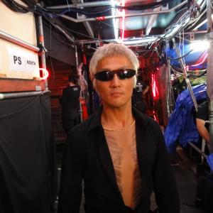 Khanh as Yakuza henchman/Bonze entourage backstage during filming night 2 for Handa Opera on Sydney Harbour's Madama Butterfly 3rd April 2014.